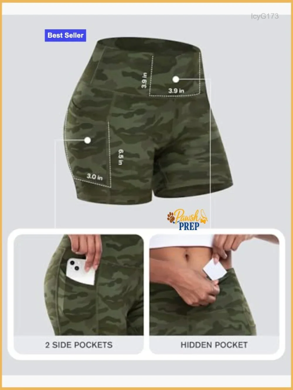 High Waist Biker Yoga Shorts with Pockets 5 Inch Workout Spandex Athletic